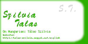 szilvia talas business card