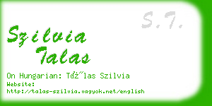 szilvia talas business card